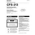 SONY CFS-213 Owner's Manual cover photo